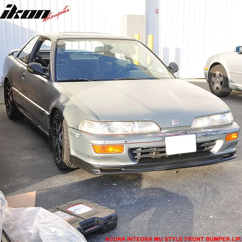 1992-1993 Acura Integra MU Style Unpainted Black Front Bumper Lip PU