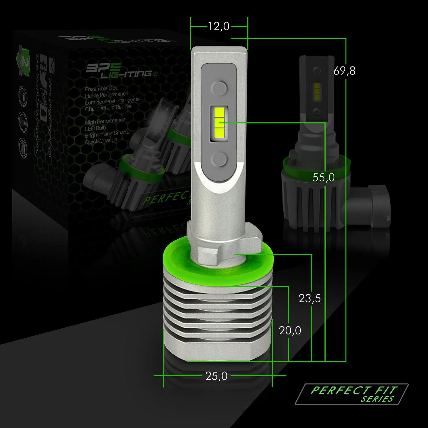 880 Perfect Fit Series LED Headlight Bulbs 8000 Lumens
