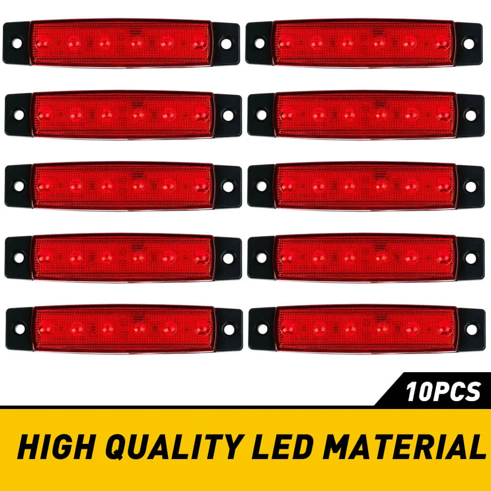 9.5cm Slim LED Side Marker Light 6LEDs Color Shell for Off-Road Jeep Rock Lamp 10pcs