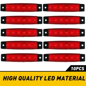 9.5cm Slim LED Side Marker Light 6LEDs Color Shell for Off-Road Jeep Rock Lamp 10pcs