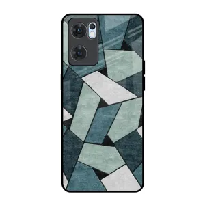 Abstact Tiles Glass Case for Oppo Reno7 5G