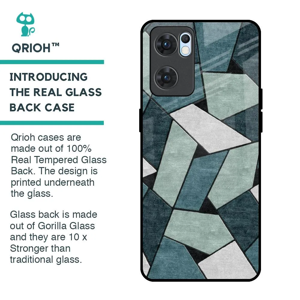 Abstact Tiles Glass Case for Oppo Reno7 5G