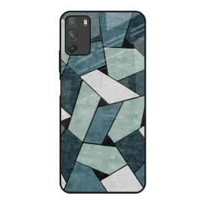 Abstact Tiles Glass Case for Poco M3