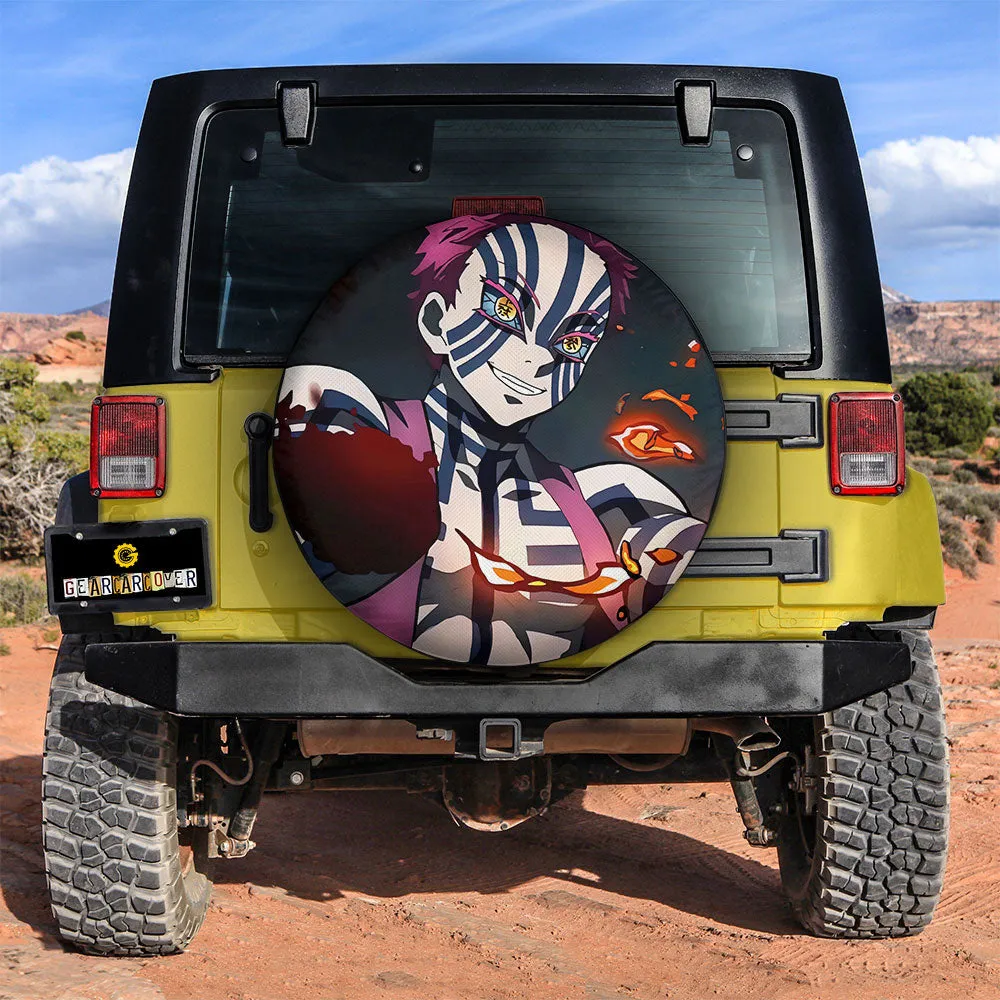 Akaza Spare Tire Cover Custom Demon Slayer Anime Car Accessoriess