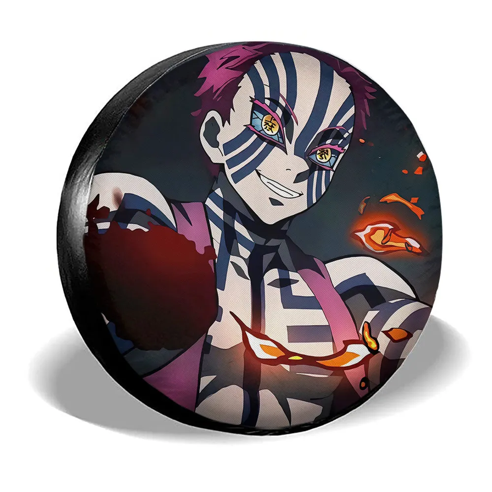 Akaza Spare Tire Cover Custom Demon Slayer Anime Car Accessoriess