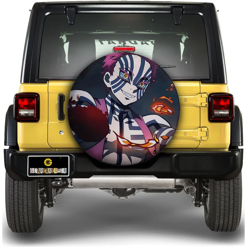 Akaza Spare Tire Cover Custom Demon Slayer Anime Car Accessoriess
