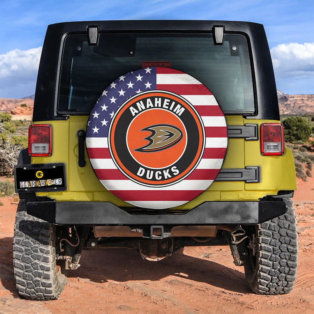 Anaheim Ducks Spare Tire Covers Custom US Flag Style