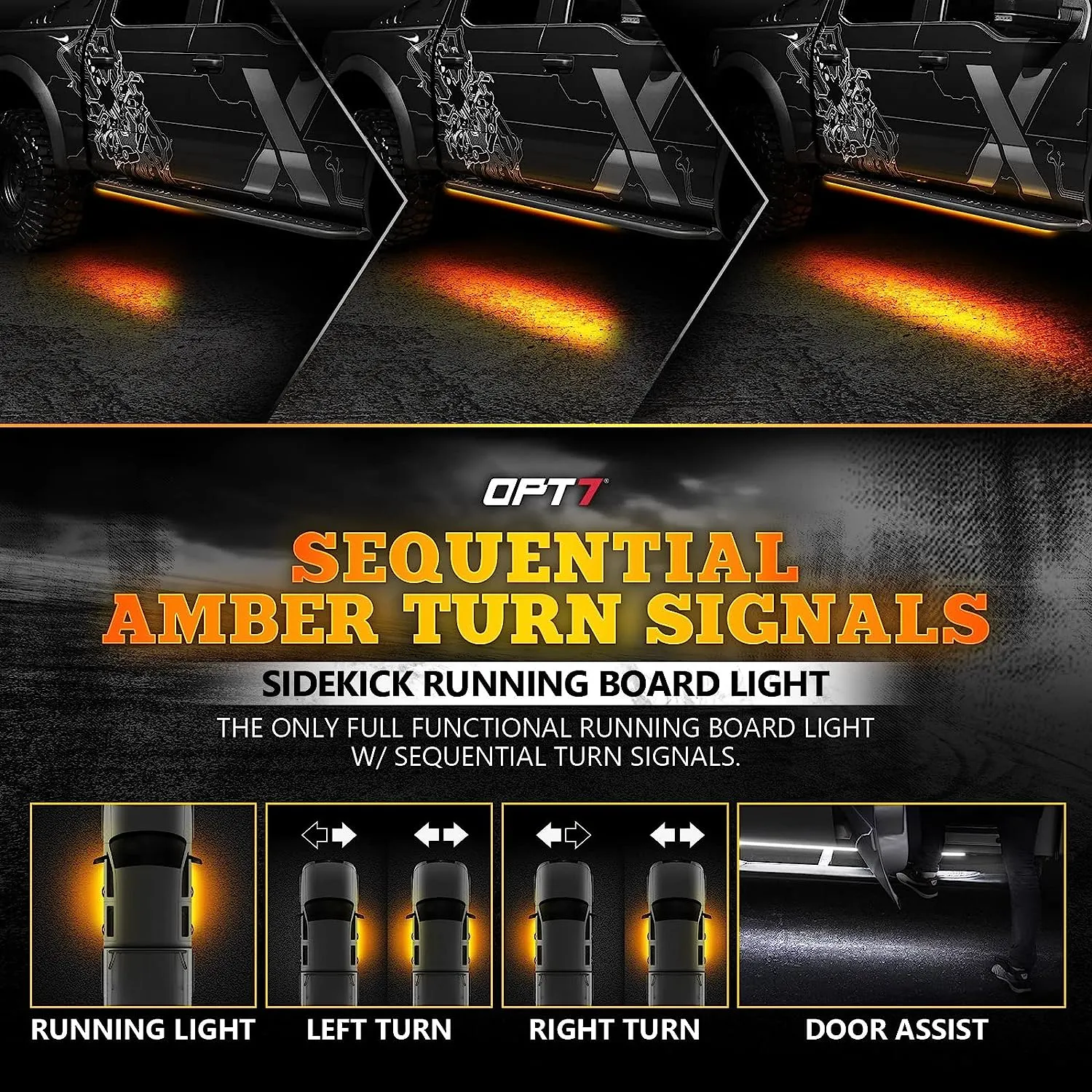 AURA LED Lighting Kit for Truck Bundle (DreamColor Underglow LED Kit - Remote Control   Tailgate Triple Light Bar   Sidekick LED Kit)