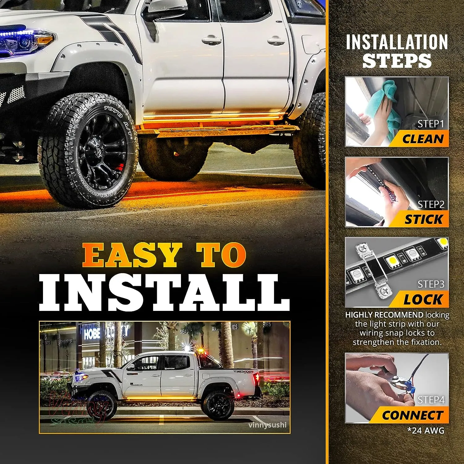 AURA LED Lighting Kit for Truck Bundle (DreamColor Underglow LED Kit - Remote Control   Tailgate Triple Light Bar   Sidekick LED Kit)