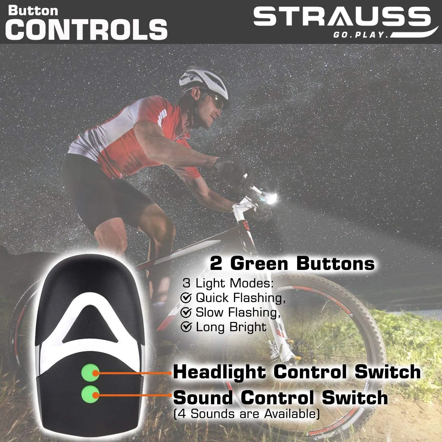 Bicycle LED Light and Horn | Cycle Horn | Bicycle Headlight (Pack of 2)