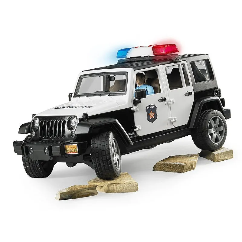 Bruder 02526 Jeep Rubicon Police Car   Light Skin Policeman