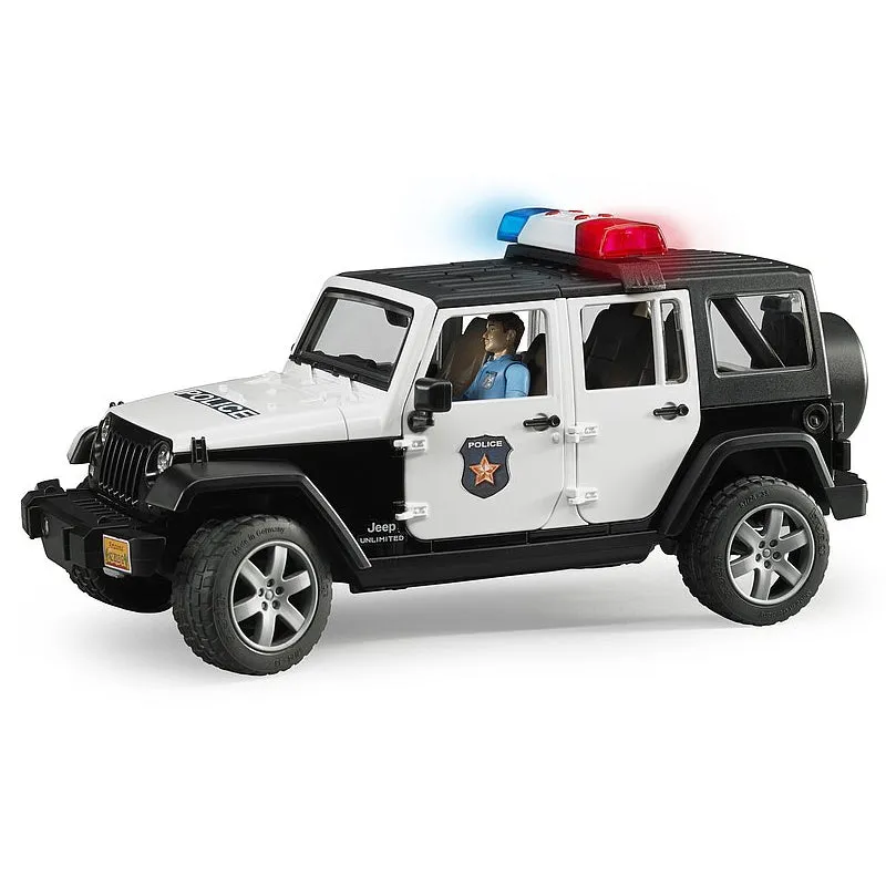 Bruder 02526 Jeep Rubicon Police Car   Light Skin Policeman