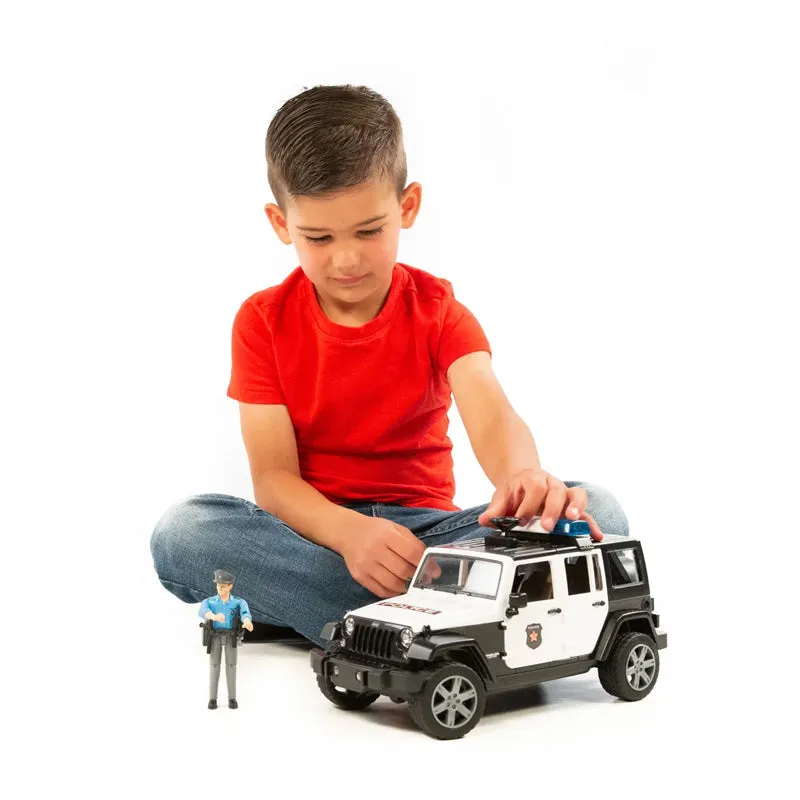 Bruder 02526 Jeep Rubicon Police Car   Light Skin Policeman