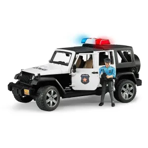 Bruder 02526 Jeep Rubicon Police Car   Light Skin Policeman