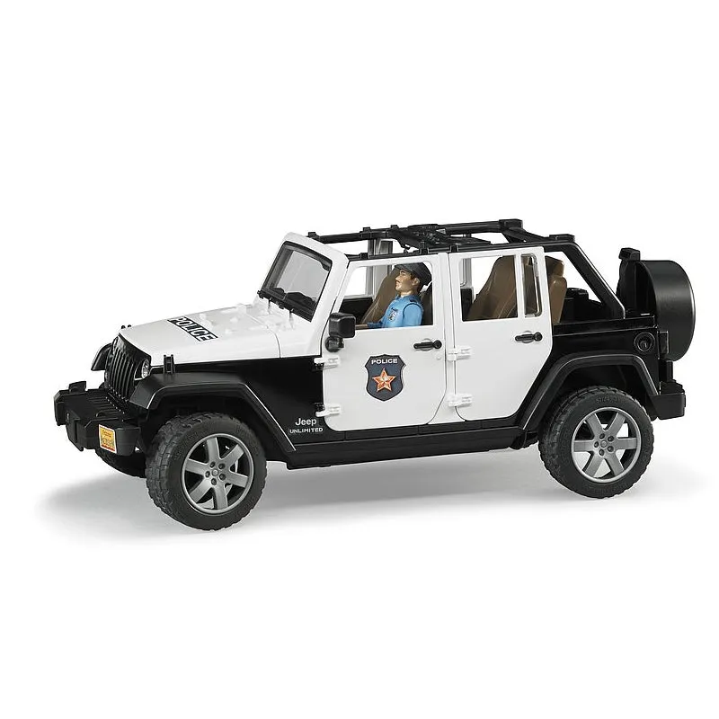Bruder 02526 Jeep Rubicon Police Car   Light Skin Policeman