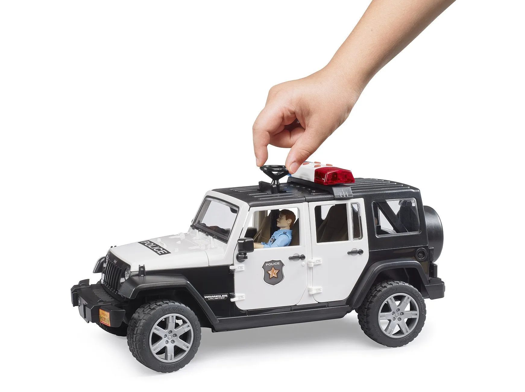 Bruder Jeep Wrangler Rubicon Police and Accessories 4yrs 