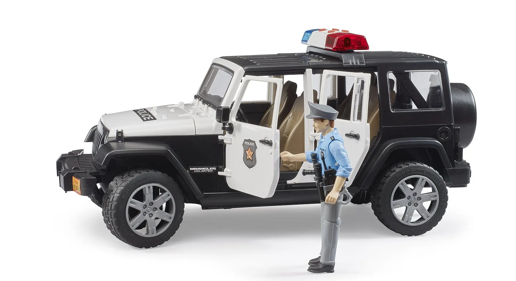 Bruder Jeep Wrangler Rubicon Police and Accessories 4yrs 
