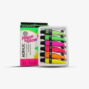 Daler Rowney Acrylic Neon Glow Paint Set of 6