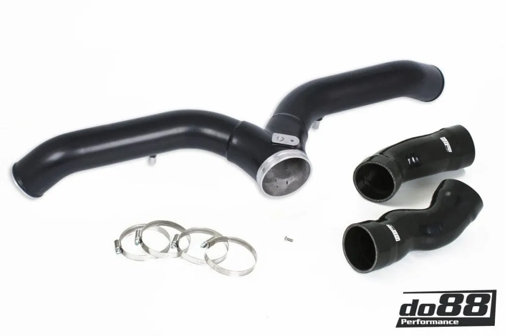 Do88 Porsche 997.1 Turbo Y-Pipe, Black for OEM IC
