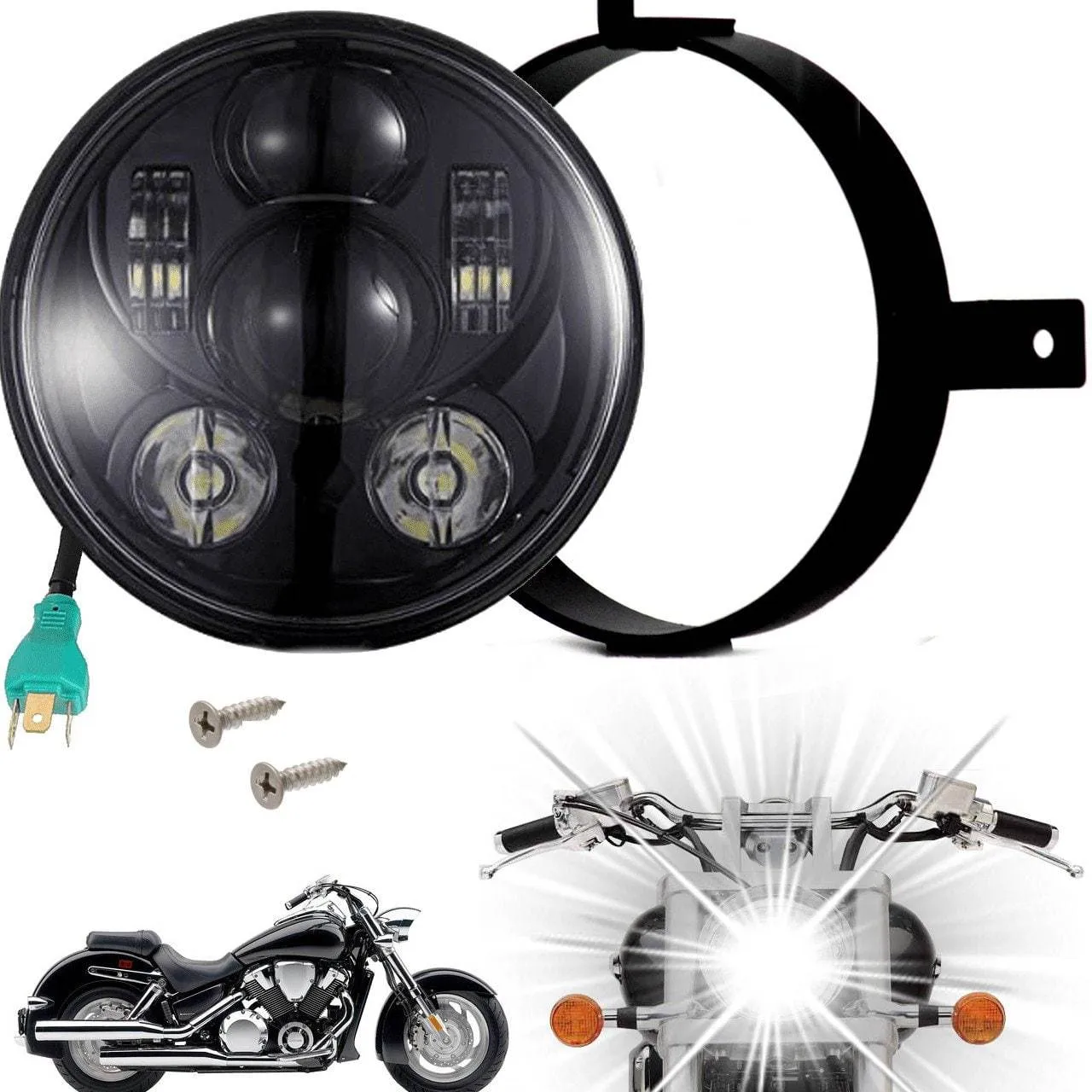 Eagle Lights Generation III LED Headlight For Honda VTX 1300 and 1800 - Includes VTX Bracket and Hardware