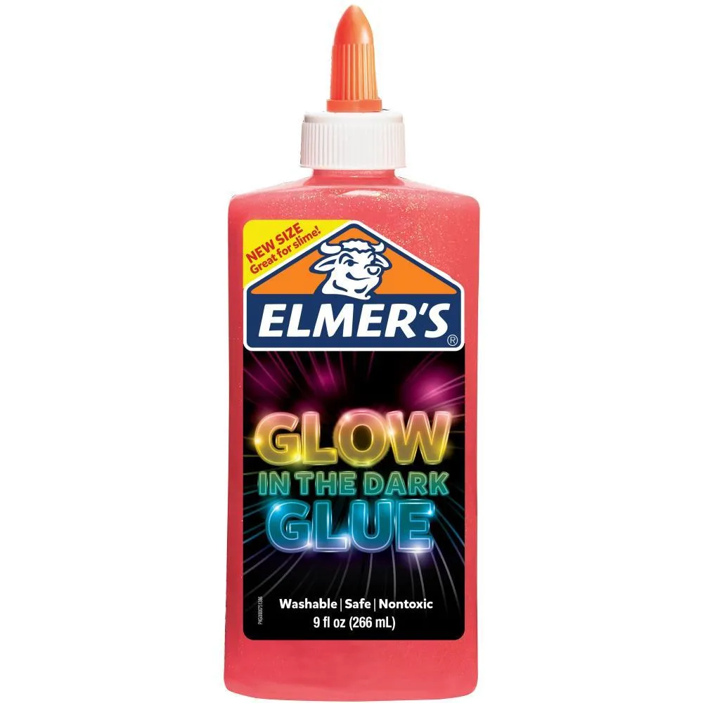 Elmer's Glow In The Dark Liquid Glue 9oz - Pink