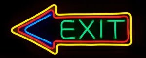 Flashing Neon Exit Sign