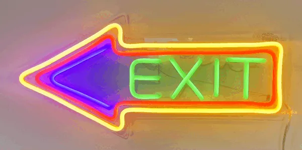 Flashing Neon Exit Sign