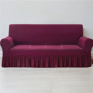 Frill Style Micro Mesh Sofa Cover (Maroon Color)