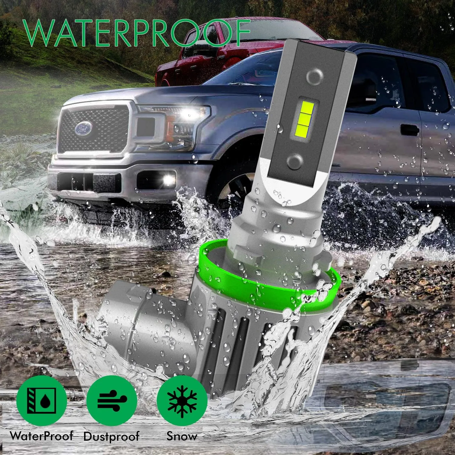 H1 Perfect Fit Series LED Headlight Bulbs 8000 Lumens