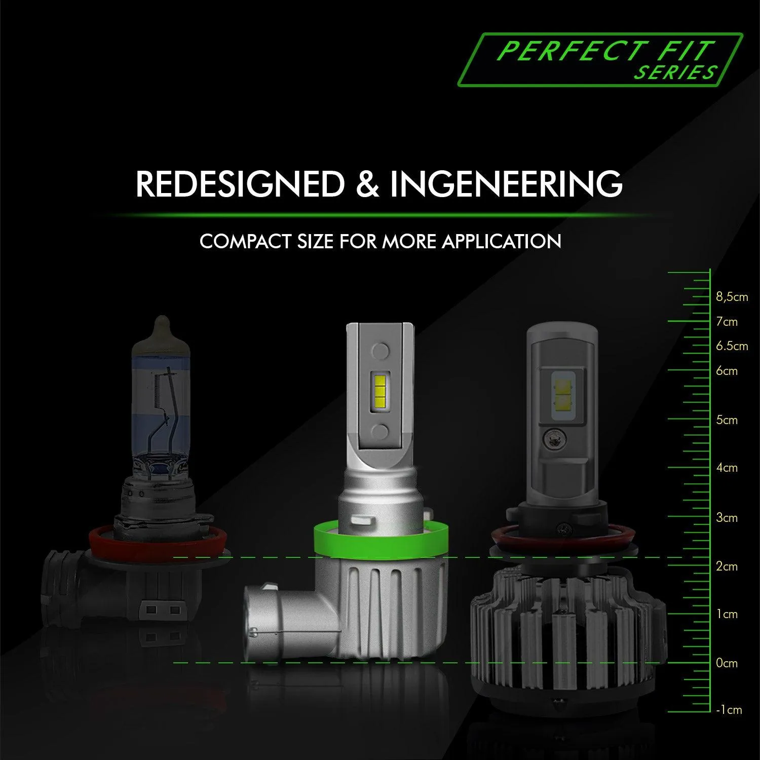 H1 Perfect Fit Series LED Headlight Bulbs 8000 Lumens