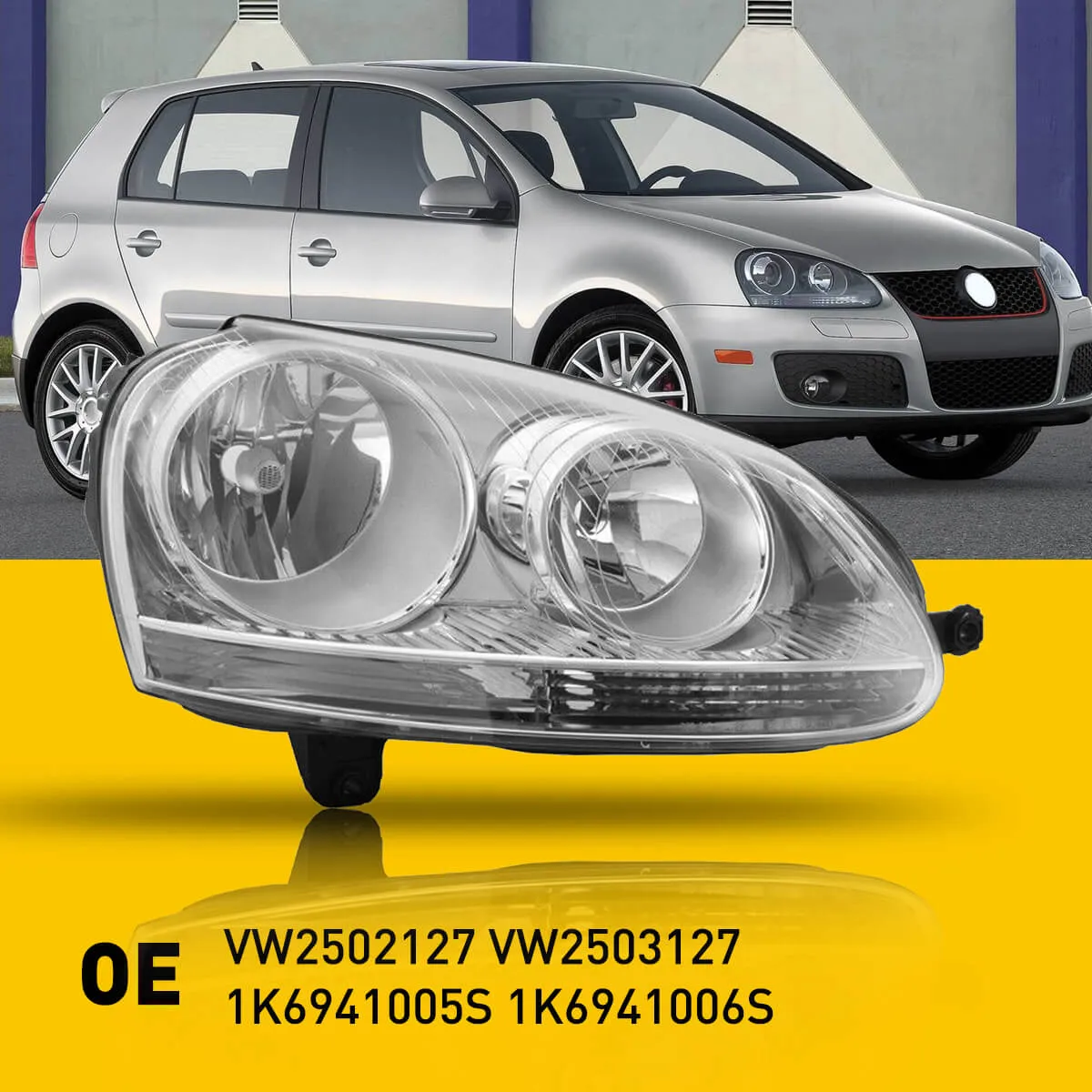Headlight Assembly for 2005-2010 Volkswagen Jetta, 2006-2009 Volkswagen MK5/Rabbit, 2005 Jetta w/ Gen5, 2008 R32 Pair