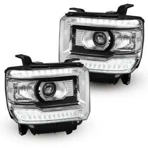 Headlight Assembly for 2014-2018 GMC Sierra 1500, 2015-2019 Sierra 2500HD/3500HD with Projector and DRL