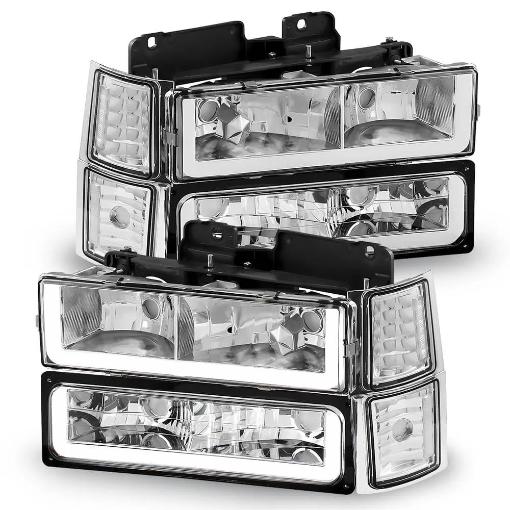 Headlights Assembly Compatible with 1994-1998 Chevy Silverado, Tahoe, Suburban, C10, C/K 1500/2500/3500  - Driver Side and Passenger Side