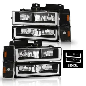 Headlights Assembly Compatible with 1994-1998 Chevy Silverado, Tahoe, Suburban, C10, C/K 1500/2500/3500  - Driver Side and Passenger Side