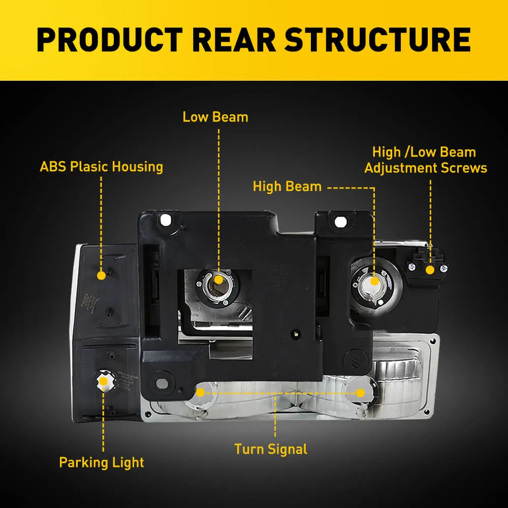 Headlights Assembly Compatible with 1994-1998 Chevy Silverado, Tahoe, Suburban, C10, C/K 1500/2500/3500  - Driver Side and Passenger Side