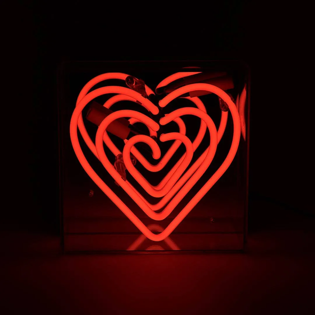 'heart' Mini Acrylic Box Neon Light