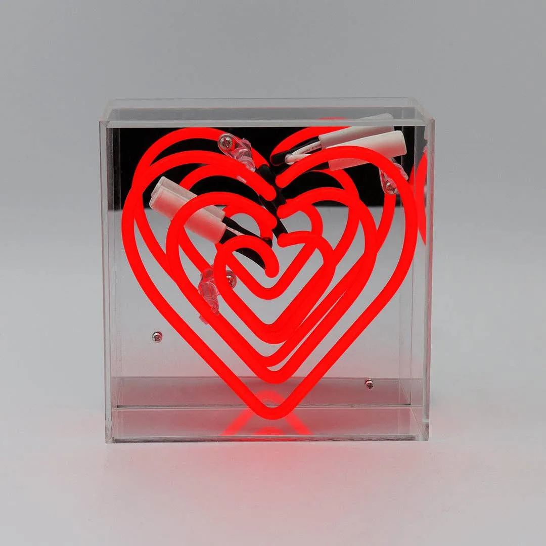 'heart' Mini Acrylic Box Neon Light