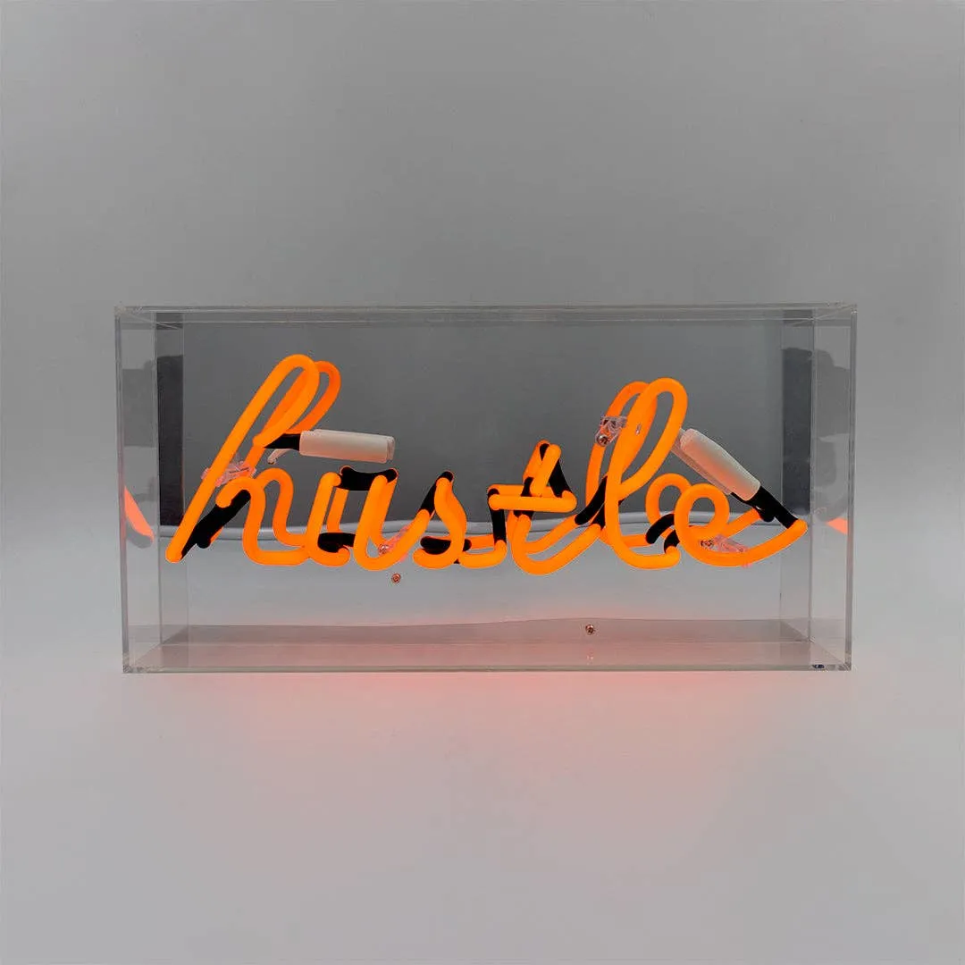 'hustle' Acrylic Box Neon Light