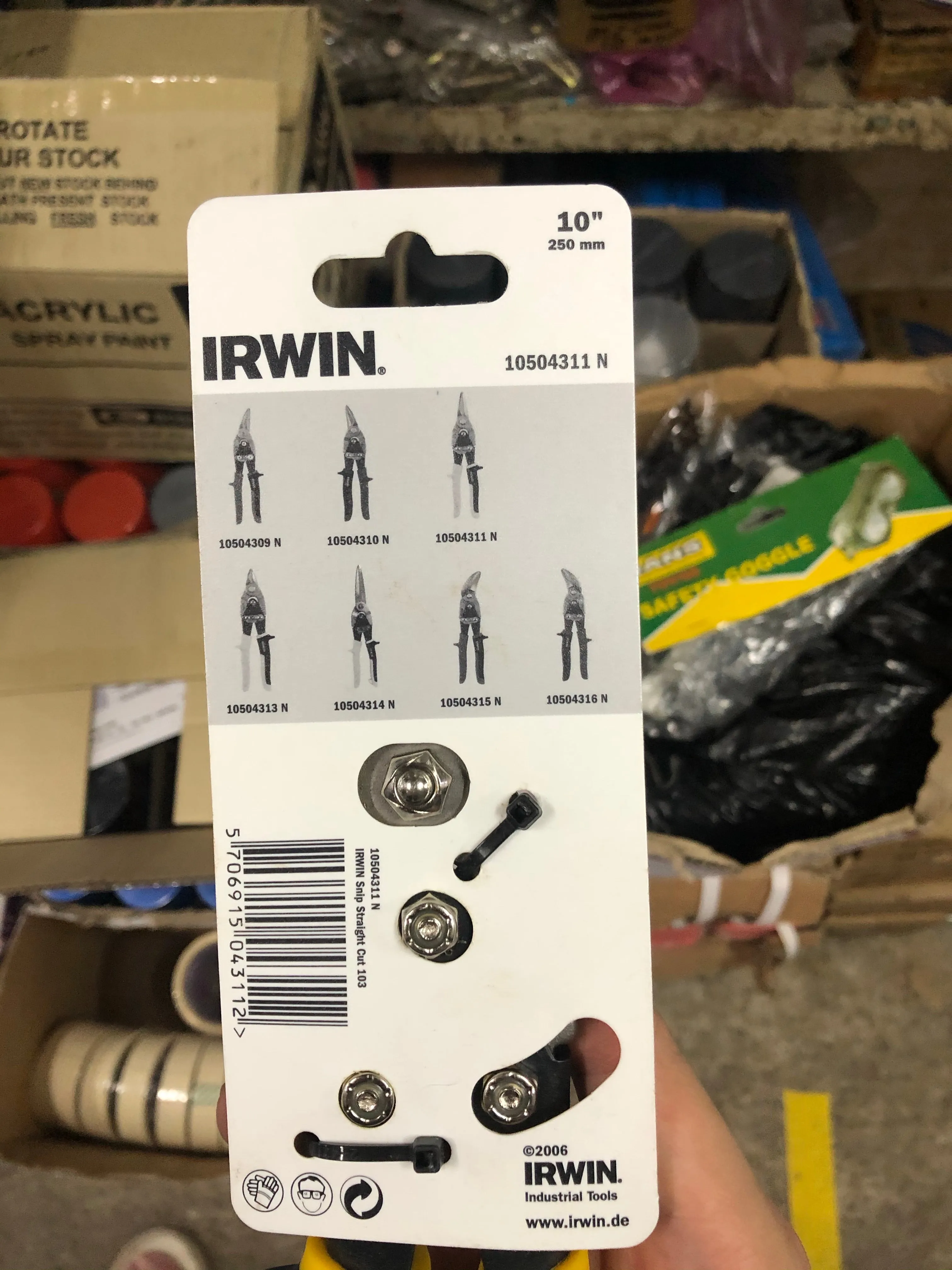 Irwin 10" (250mm) Straight Cut (Cutter) Aviation Snip with ProTouch Grip | Model : AVS-I10310 (103)