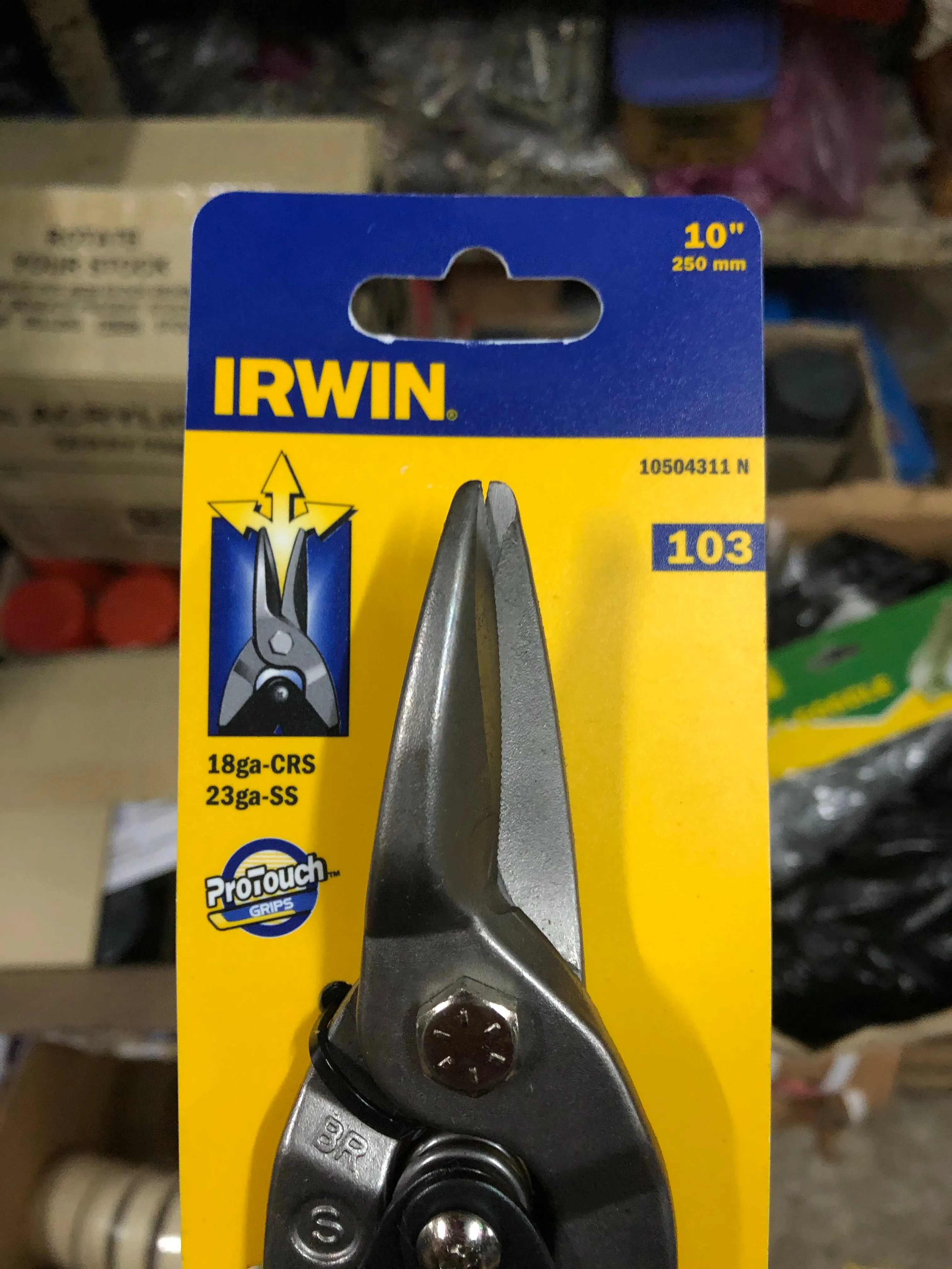 Irwin 10" (250mm) Straight Cut (Cutter) Aviation Snip with ProTouch Grip | Model : AVS-I10310 (103)