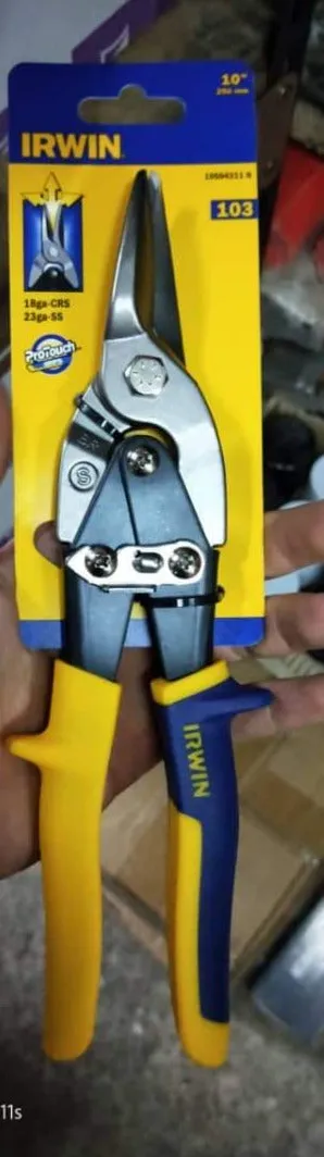 Irwin 10" (250mm) Straight Cut (Cutter) Aviation Snip with ProTouch Grip | Model : AVS-I10310 (103)