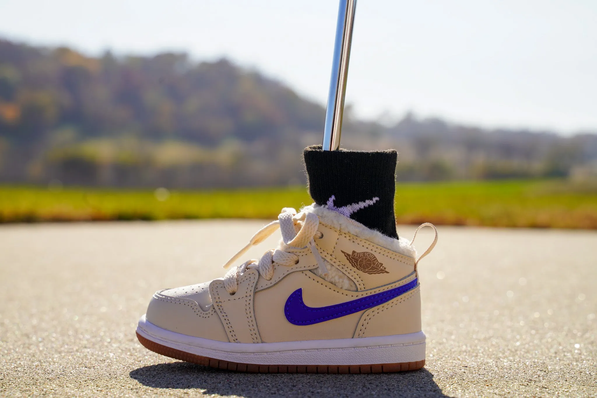 Jordan 1 Mid Fleece Utility [PEARL BLUE LIME] Standing Sneaker Putter Cover