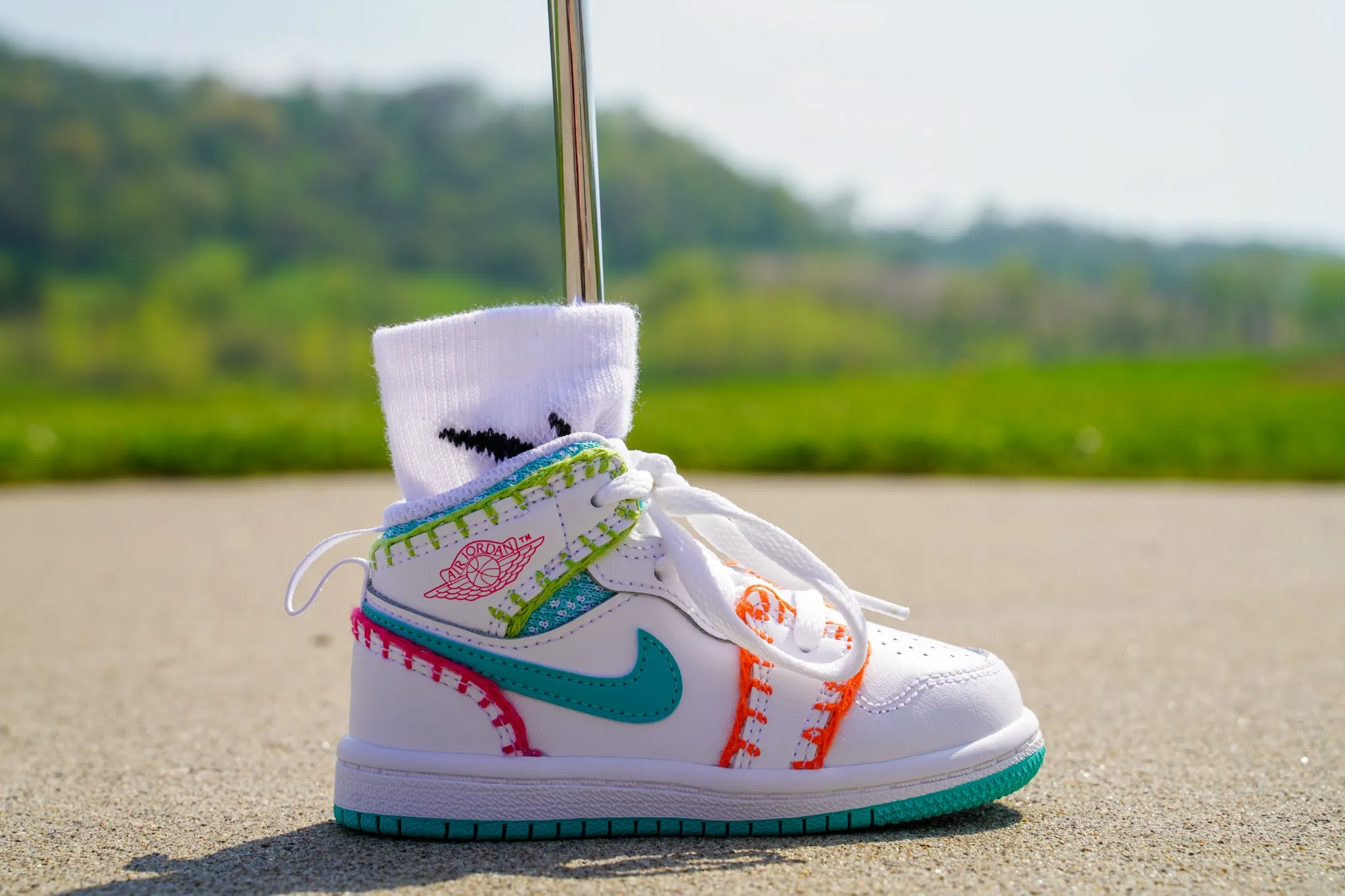 Jordan 1 Mid SE [WASHED TEAL] Standing Sneaker Putter Cover