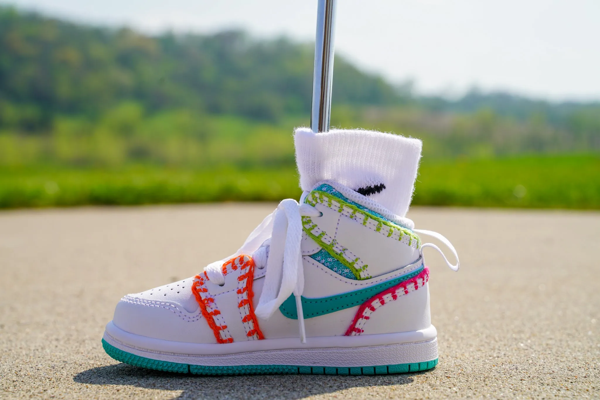 Jordan 1 Mid SE [WASHED TEAL] Standing Sneaker Putter Cover