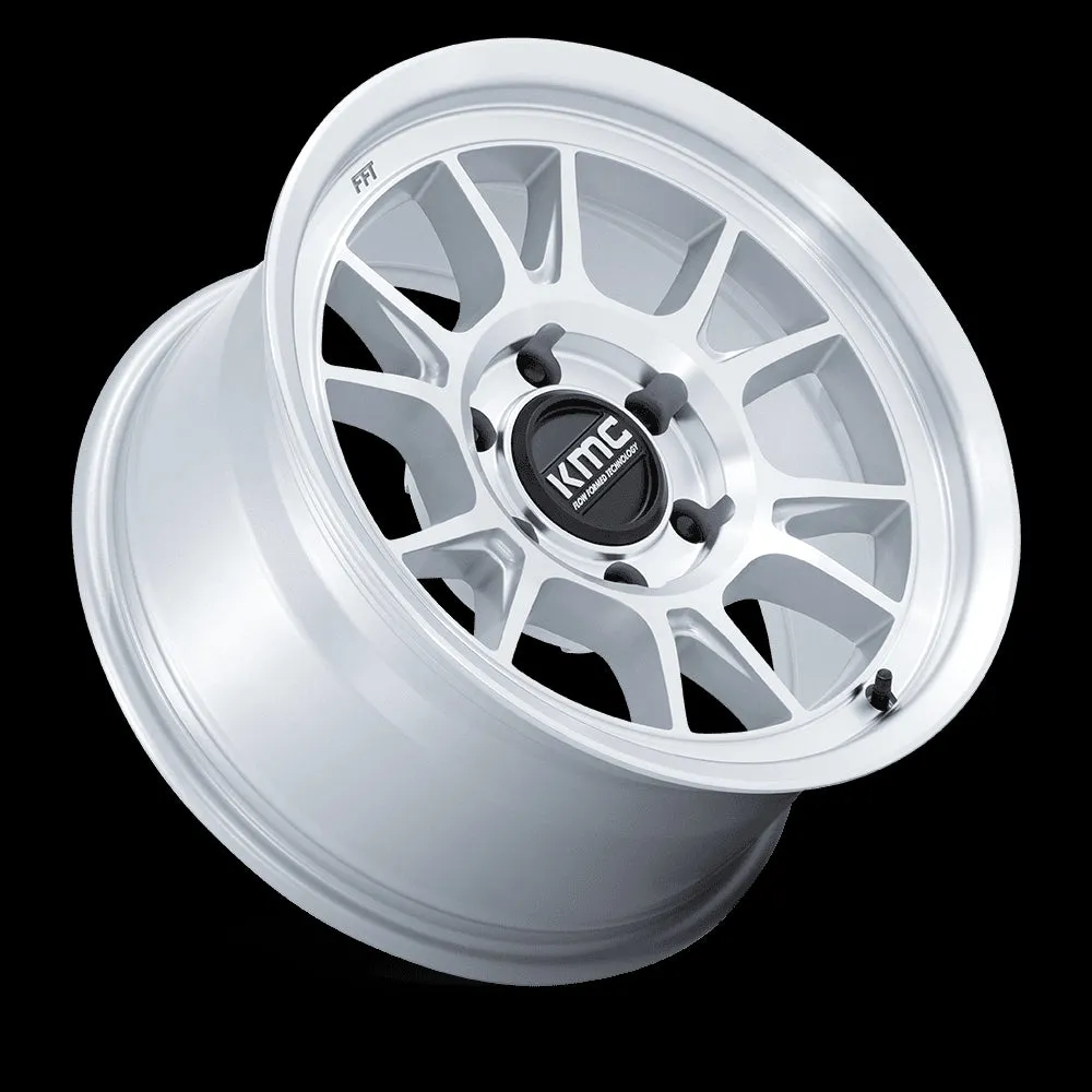 KMC KM729 Range 17X8.5 5X150 0MM Gloss Silver With Machined Face