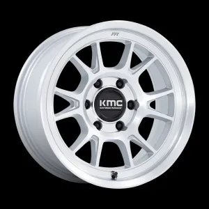KMC KM729 Range 17X8.5 5X150 0MM Gloss Silver With Machined Face