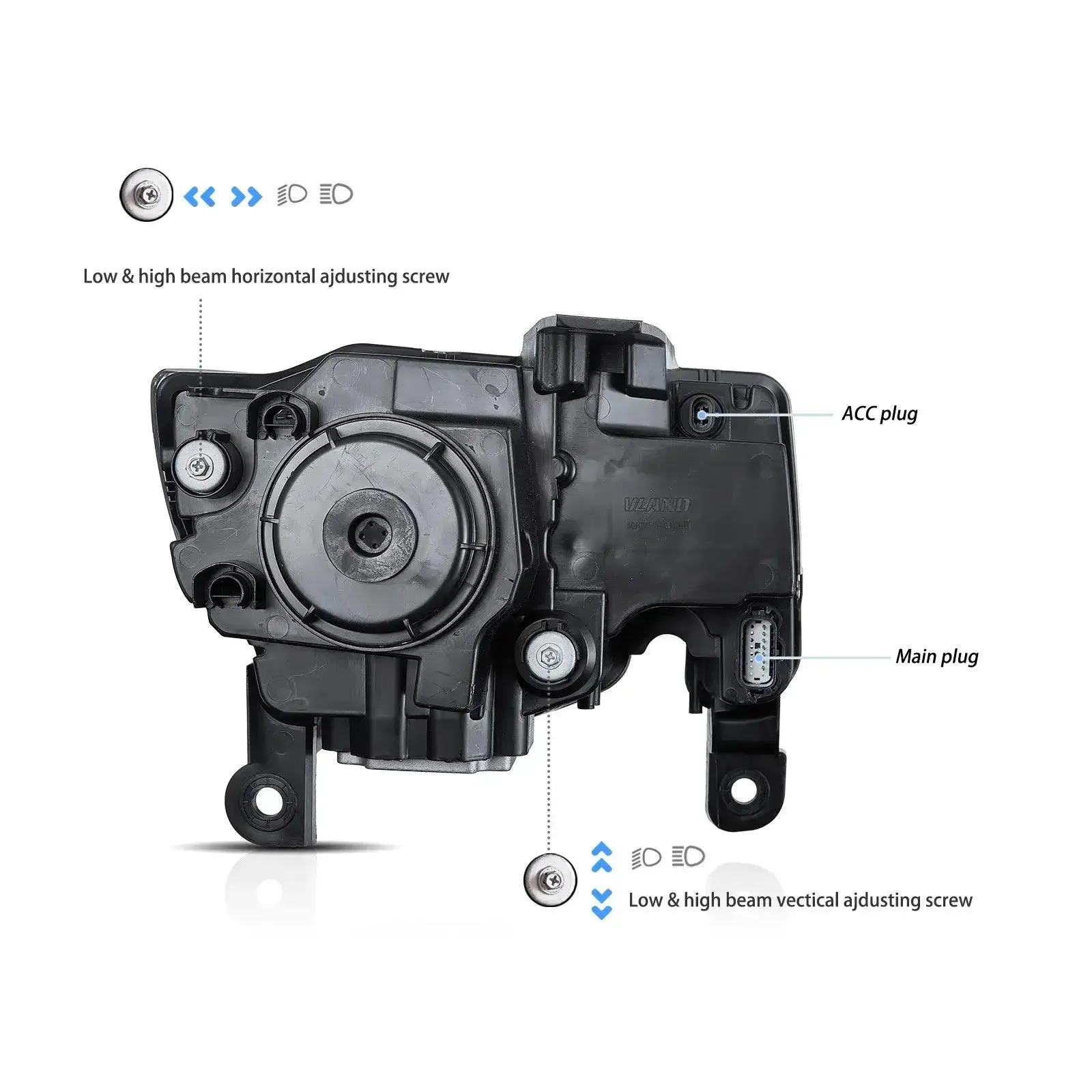 LED Headlight Assembly Full LED With Startup Animation/ Blue DRL For 2014-2022 Jeep Grand Cherokee (WK2）