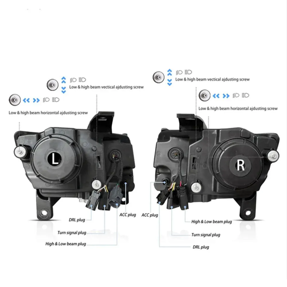 LED Headlight Assembly Full LED With Startup Animation/Blue DRL For 2011-2013 Jeep Grand Cherokee (WK2)
