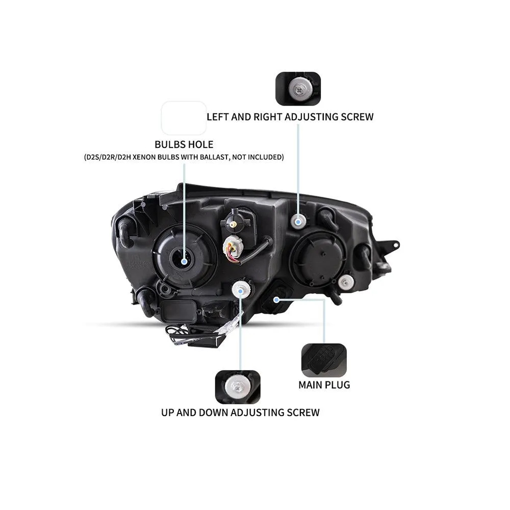 LED Headlight Assembly Projector Black For 2012-2017 Volkswagen Golf 7th Gen (Mk7, Typ 5G)