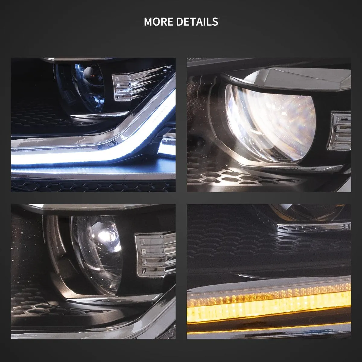 LED Headlight Assembly Projector Black For 2012-2017 Volkswagen Golf 7th Gen (Mk7, Typ 5G)
